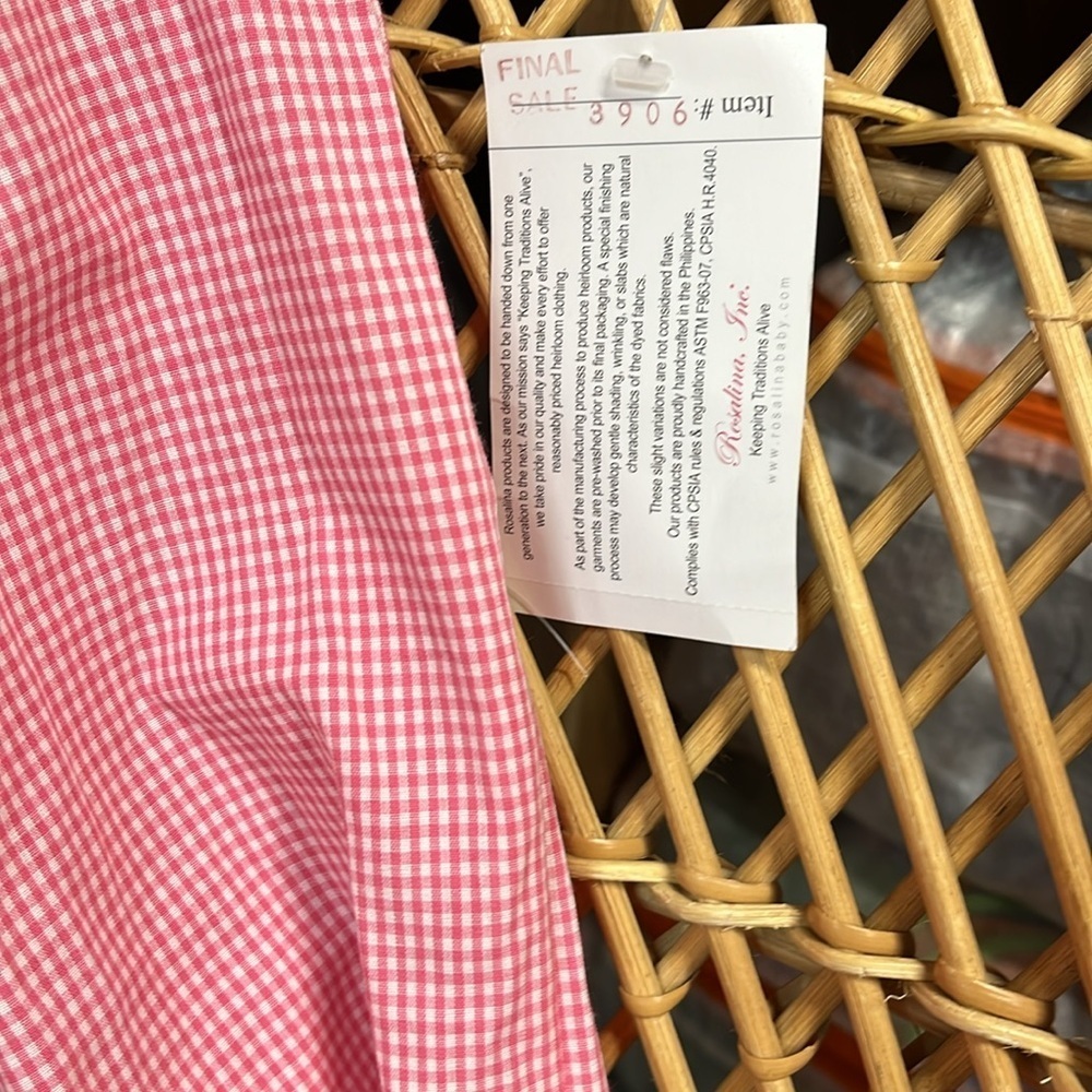 NWT Rosalina Collections Check Smocked Baby Girl Dress 12 Mnths - Picture 4 of 7